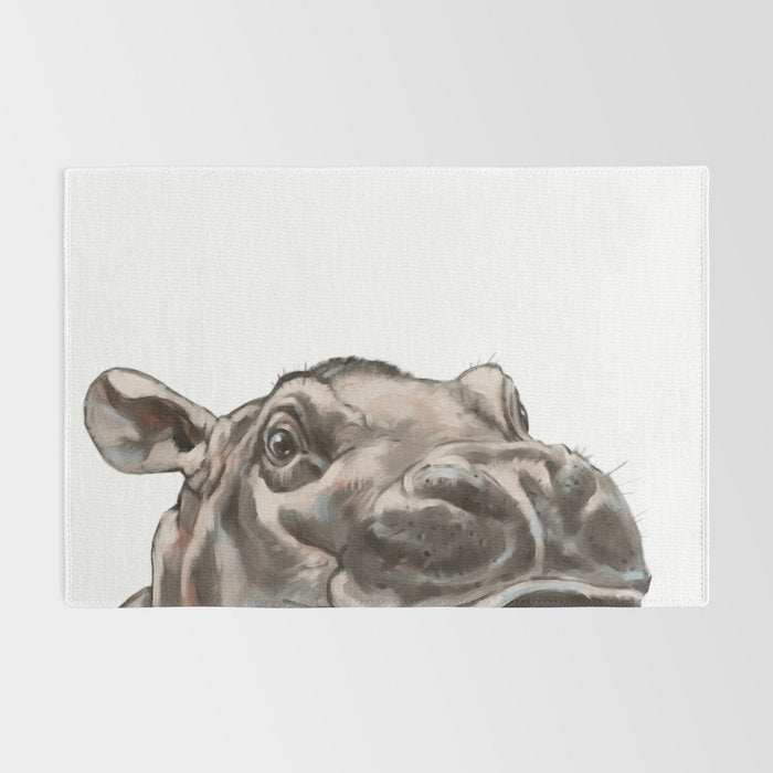 Peeking Baby Hippo Rug Gallery Image 2
