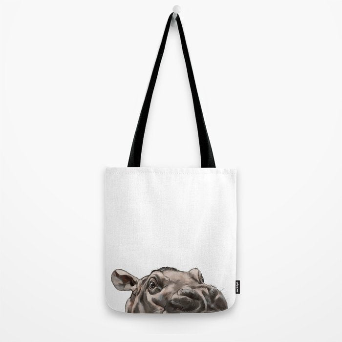 Peeking Baby Hippo Tote Bag Gallery Image 2