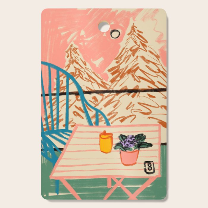 EVENING ON A TERRACE Cutting Board Gallery Image 1