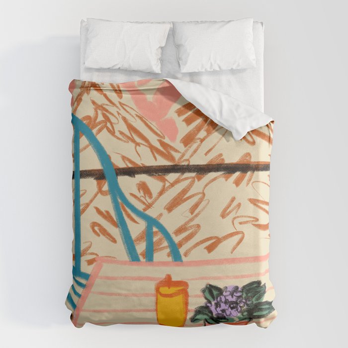 EVENING ON A TERRACE Duvet Cover Gallery Image 1