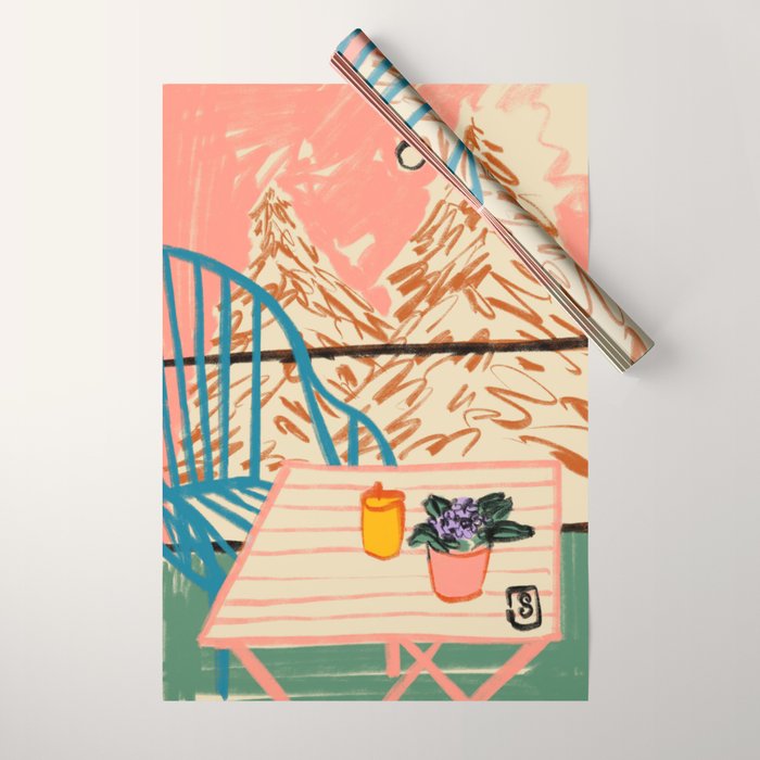 EVENING ON A TERRACE Wrapping Paper Gallery Image 1