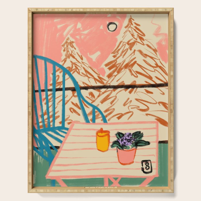 EVENING ON A TERRACE Serving Tray Gallery Image 1