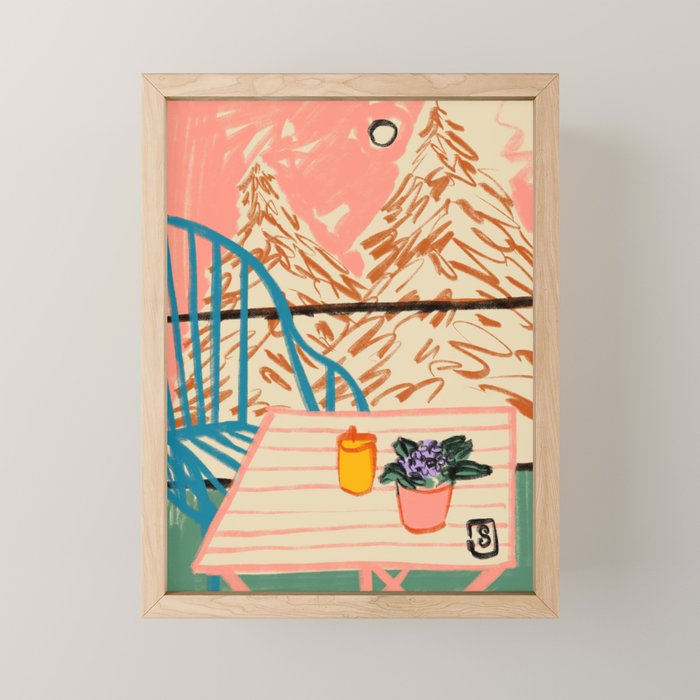 EVENING ON A TERRACE Mini Art Print Gallery Image 1