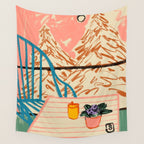 EVENING ON A TERRACE Wall Tapestry Gallery Image 4