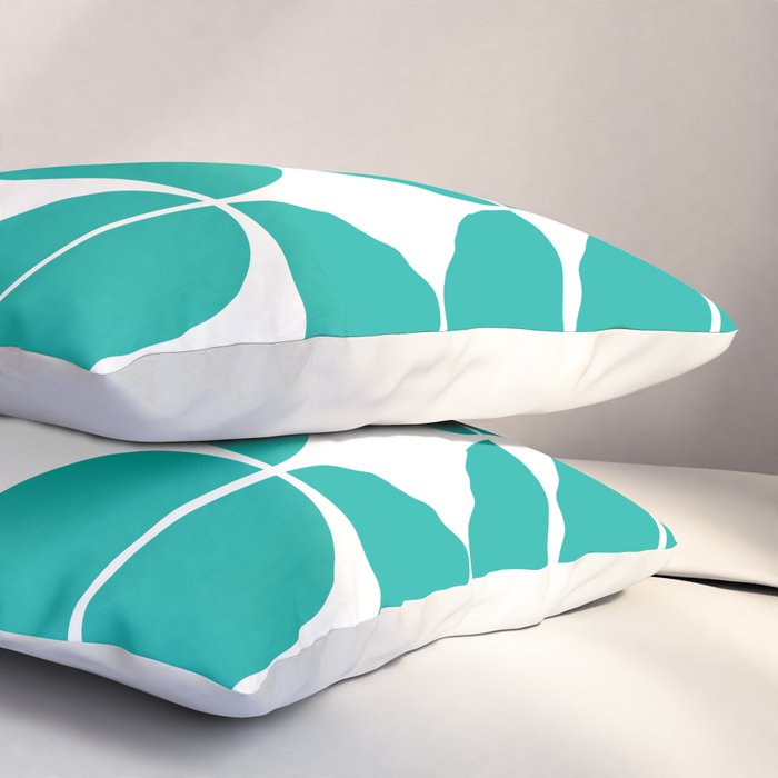 Mid Century Modern Geometric 04 Turquoise Pillow Sham Gallery Image 3