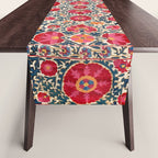 Kermina Suzani Uzbekistan Embroidery Print Table Runner Gallery Image 1