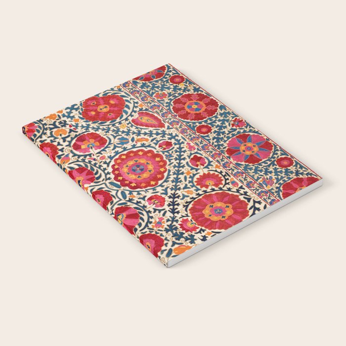 Kermina Suzani Uzbekistan Embroidery Print Notebook Gallery Image 1