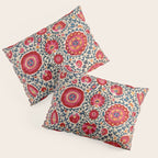 Kermina Suzani Uzbekistan Embroidery Print Pillow Sham Gallery Image 3