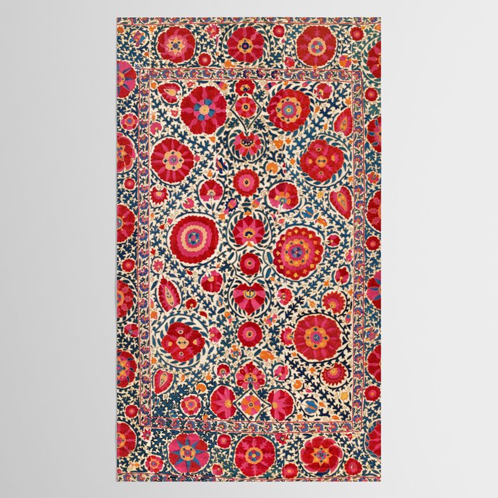 Kermina Suzani Uzbekistan Embroidery Print Tablecloth Gallery Image 2