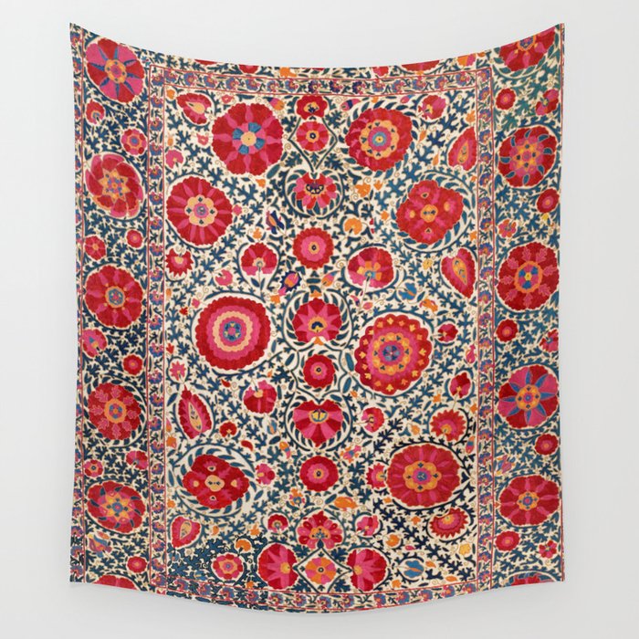 Kermina Suzani Uzbekistan Embroidery Print Wall Tapestry Gallery Image 4
