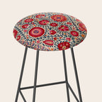 Kermina Suzani Uzbekistan Embroidery Print Stool Gallery Image 2
