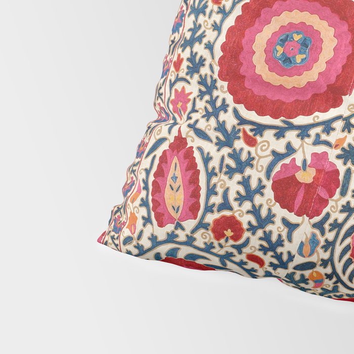 Kermina Suzani Uzbekistan Embroidery Print Pillow Sham Gallery Image 4