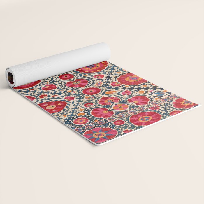 Kermina Suzani Uzbekistan Embroidery Print Yoga Mat Gallery Image 2