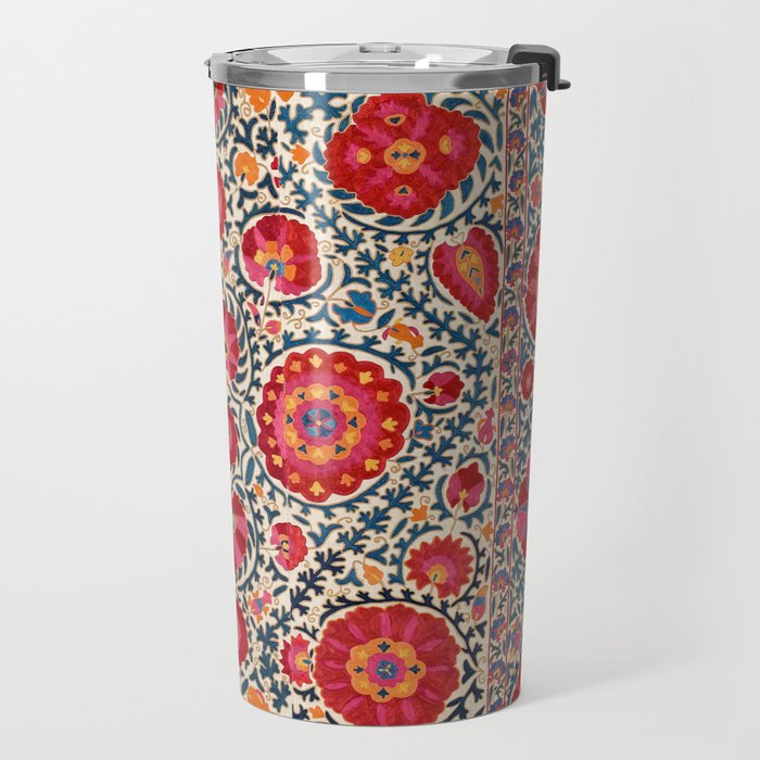 Kermina Suzani Uzbekistan Embroidery Print Travel Mug Gallery Image 2