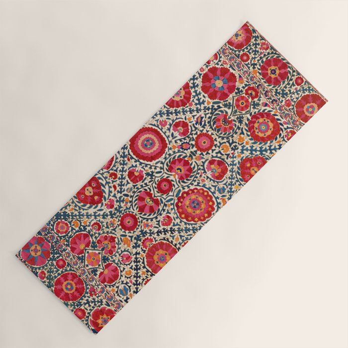 Kermina Suzani Uzbekistan Embroidery Print Yoga Mat Gallery Image 1