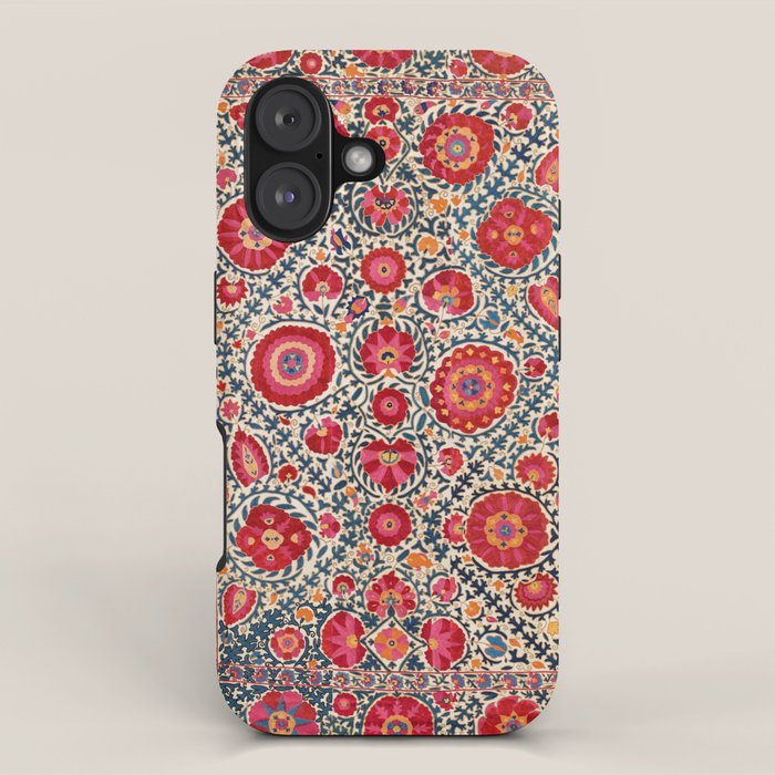 Kermina Suzani Uzbekistan Embroidery Print iPhone Case Gallery Image 1