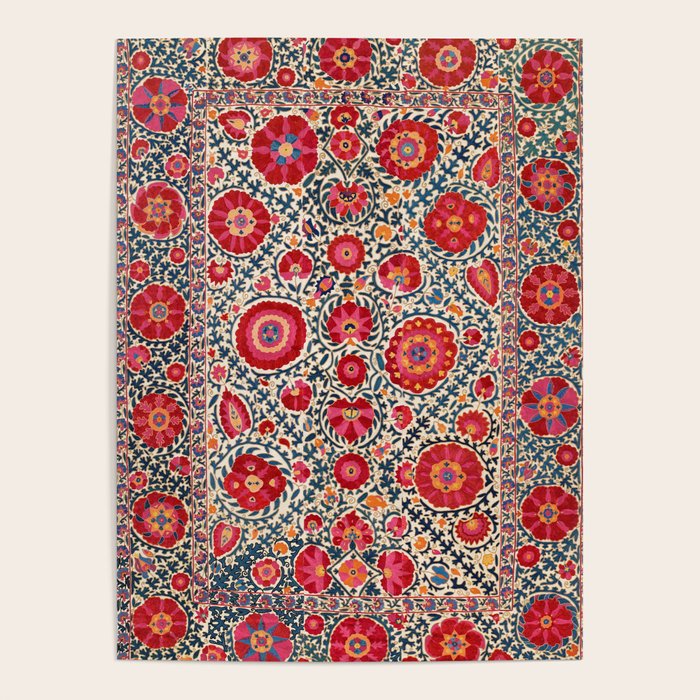 Kermina Suzani Uzbekistan Embroidery Print Poster Gallery Image 4