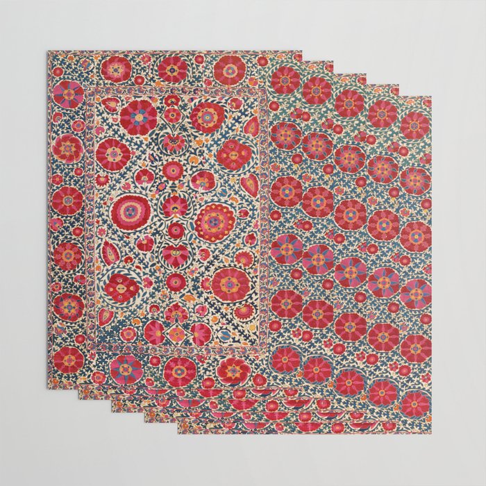 Kermina Suzani Uzbekistan Embroidery Print Wrapping Paper Gallery Image 3