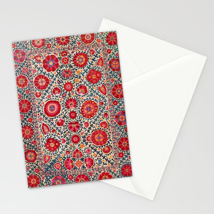 Kermina Suzani Uzbekistan Embroidery Print Stationery Card Gallery Image 2
