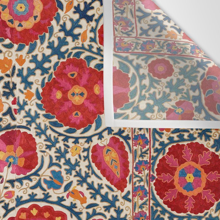 Kermina Suzani Uzbekistan Embroidery Print Wall Tapestry Gallery Image 3
