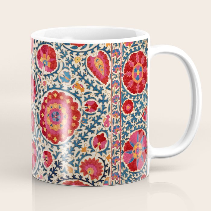 Kermina Suzani Uzbekistan Embroidery Print Coffee Mug Gallery Image 1