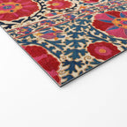 Kermina Suzani Uzbekistan Embroidery Print Welcome Mat Gallery Image 2