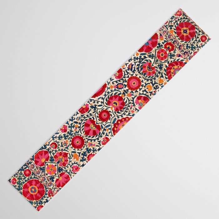 Kermina Suzani Uzbekistan Embroidery Print Table Runner Gallery Image 3