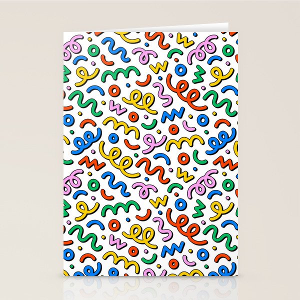 Colorful confetti doodle art pattern Stationery Card Gallery Image 2