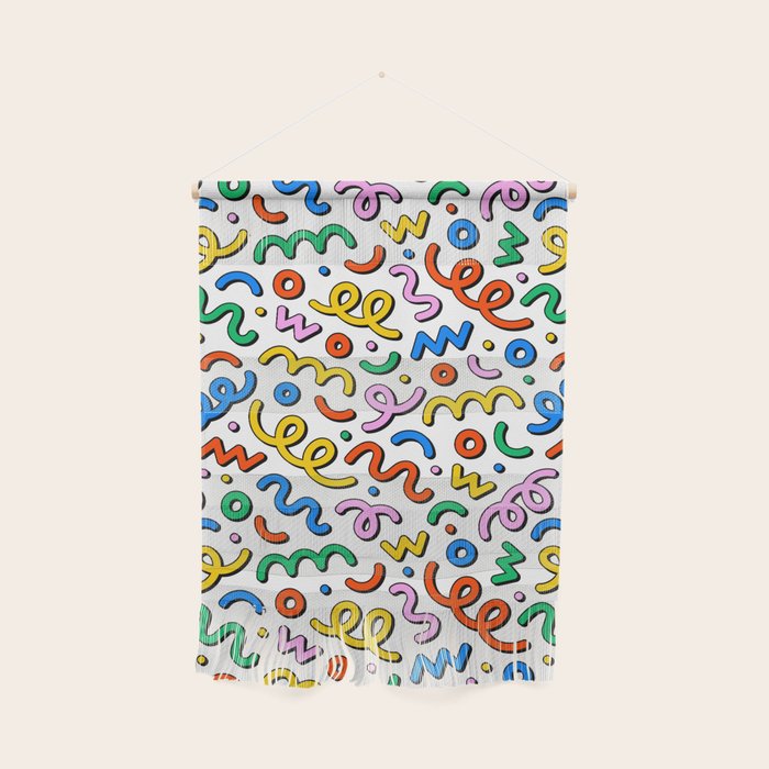 Colorful confetti doodle art pattern Wall Hanging Gallery Image 1
