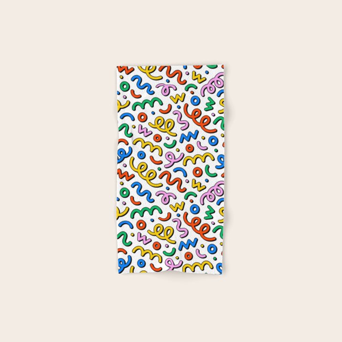 Colorful confetti doodle art pattern Bath Towel Gallery Image 1