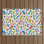 Colorful confetti doodle art pattern Outdoor Rug Gallery Image 1