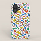 Colorful confetti doodle art pattern iPhone Case Gallery Image 1