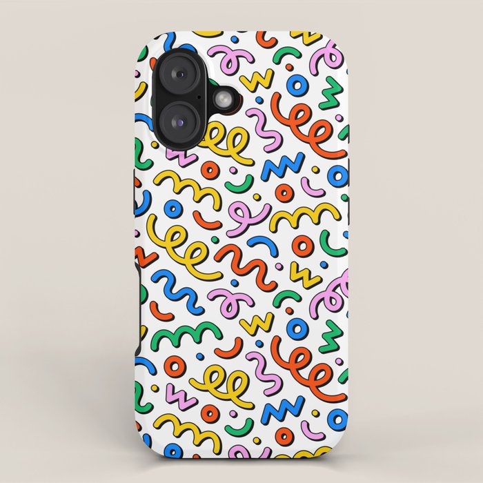Colorful confetti doodle art pattern iPhone Case Gallery Image 1