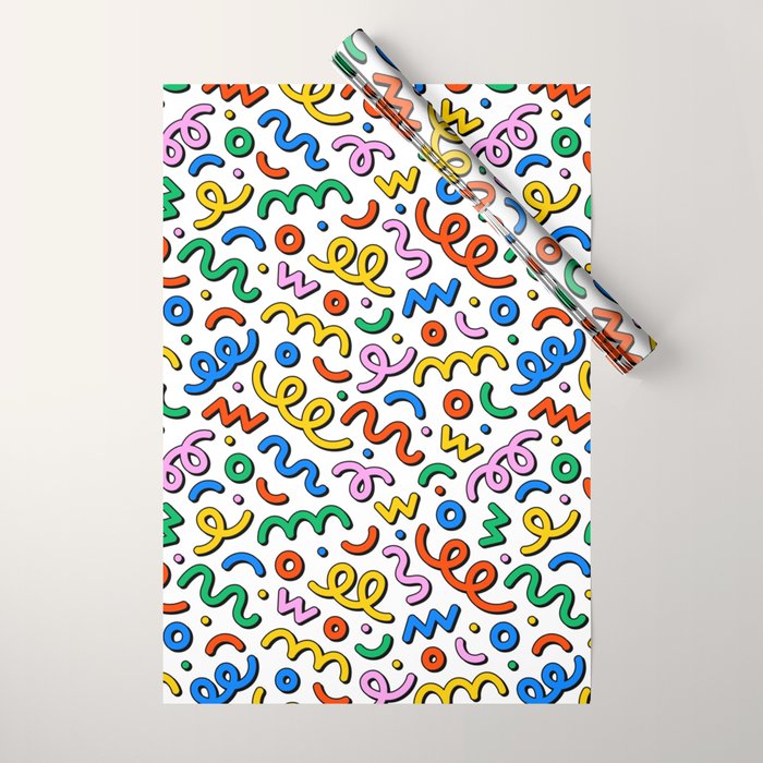 Colorful confetti doodle art pattern Wrapping Paper Gallery Image 1