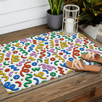 Colorful confetti doodle art pattern Outdoor Rug Gallery Image 2