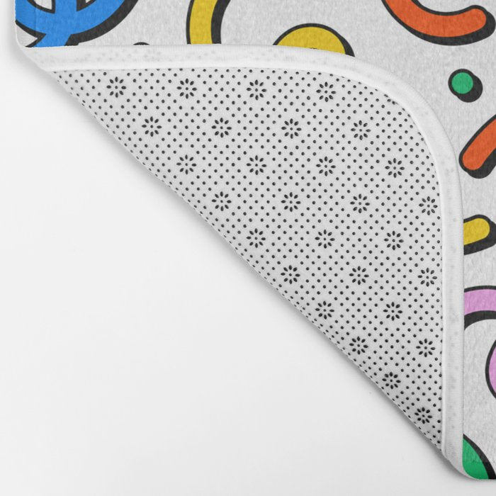 Colorful confetti doodle art pattern Bath Mat Gallery Image 2