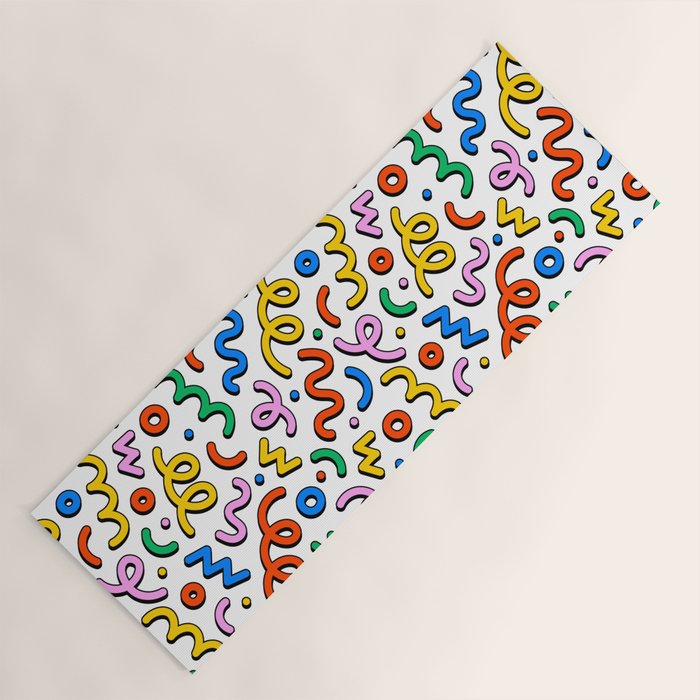 Colorful confetti doodle art pattern Yoga Mat Gallery Image 1