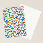 Colorful confetti doodle art pattern Stationery Card Gallery Image 2