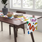 Colorful confetti doodle art pattern Table Runner Gallery Image 2