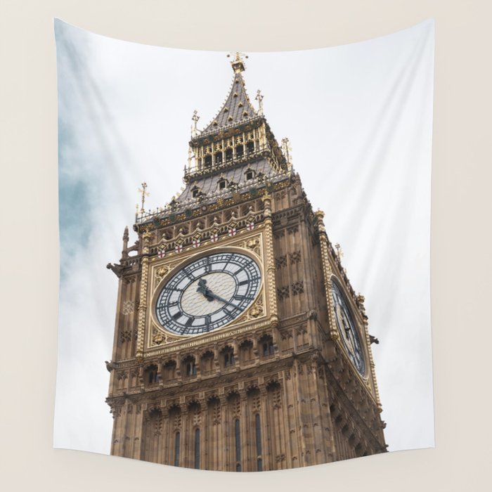 Big Ben in London  England  Retro summer travel photography Wall Tapestry Gallery Image 4