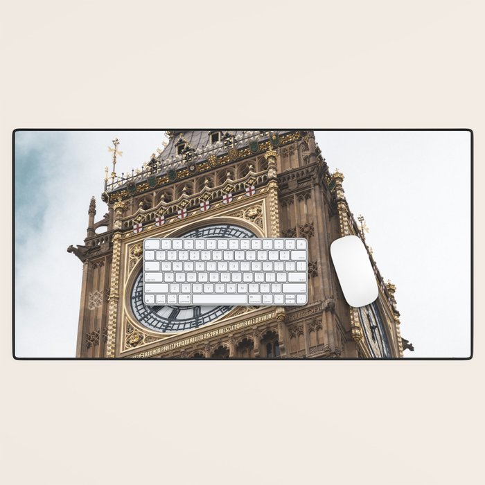Big Ben in London  England  Retro summer travel photography Desk Mat Gallery Image 1