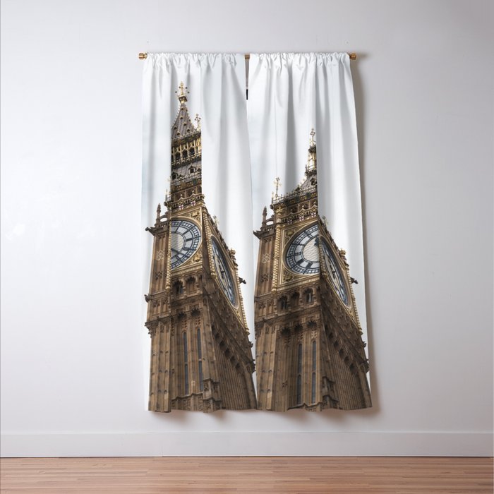 Big Ben in London  England  Retro summer travel photography Window Curtain Gallery Image 3