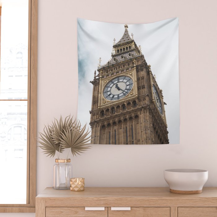 Big Ben in London  England  Retro summer travel photography Wall Tapestry Gallery Image 2