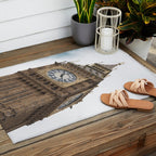 Big Ben in London  England  Retro summer travel photography Outdoor Rug Gallery Image 2