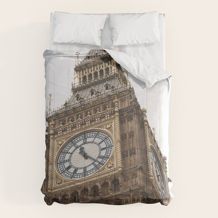 Big Ben in London  England  Retro summer travel photography Comforter Gallery Image 6