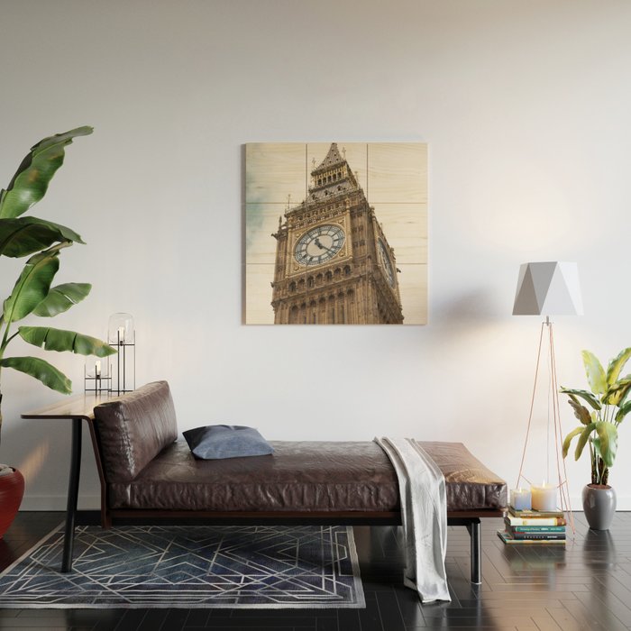 Big Ben in London  England  Retro summer travel photography Wood Wall Art Gallery Image 2