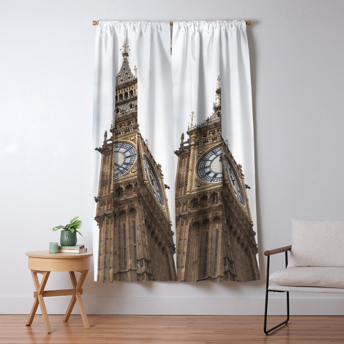 Big Ben in London  England  Retro summer travel photography Window Curtain Gallery Image 5