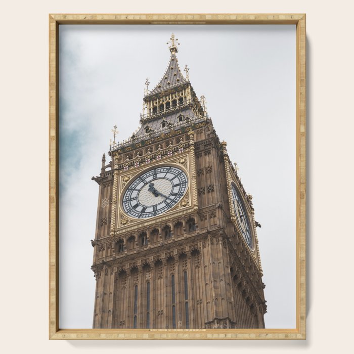 Big Ben in London  England  Retro summer travel photography Serving Tray Gallery Image 1