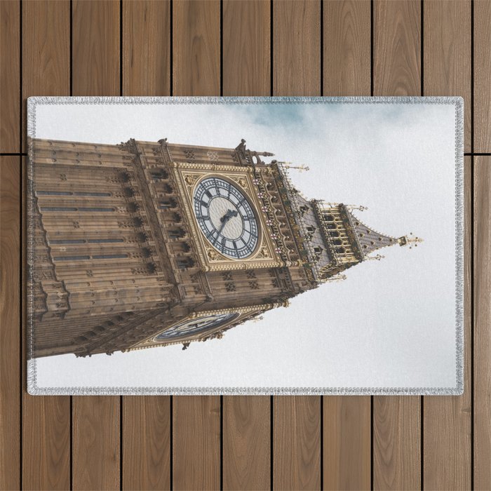 Big Ben in London  England  Retro summer travel photography Outdoor Rug Gallery Image 1