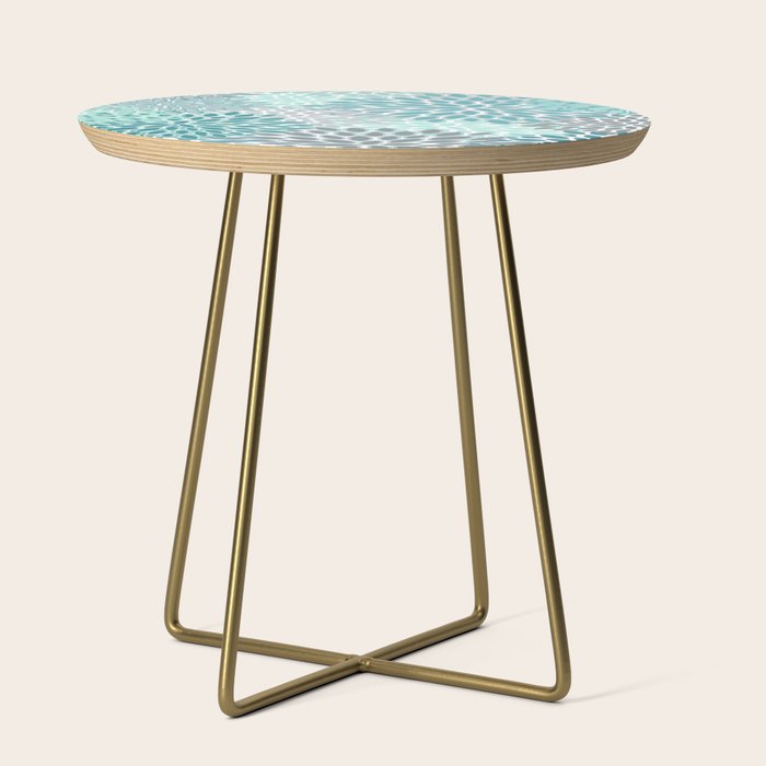 Modern, Floral Prints, Teal and Gray Side Table Gallery Image 1